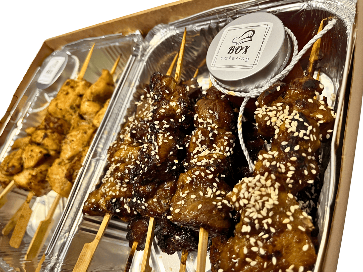 Grill Master Box: Chicken & Teriyaki Pork Skewers - Box Catering