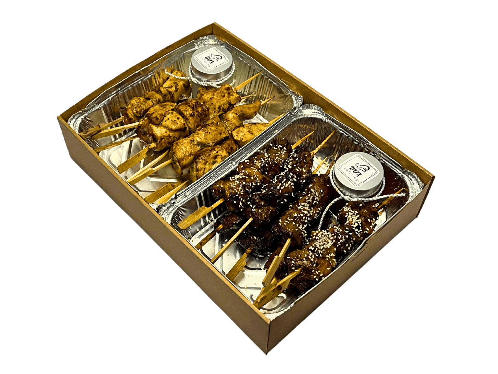 Grill Master Box: Chicken & Teriyaki Pork Skewers - Box Catering