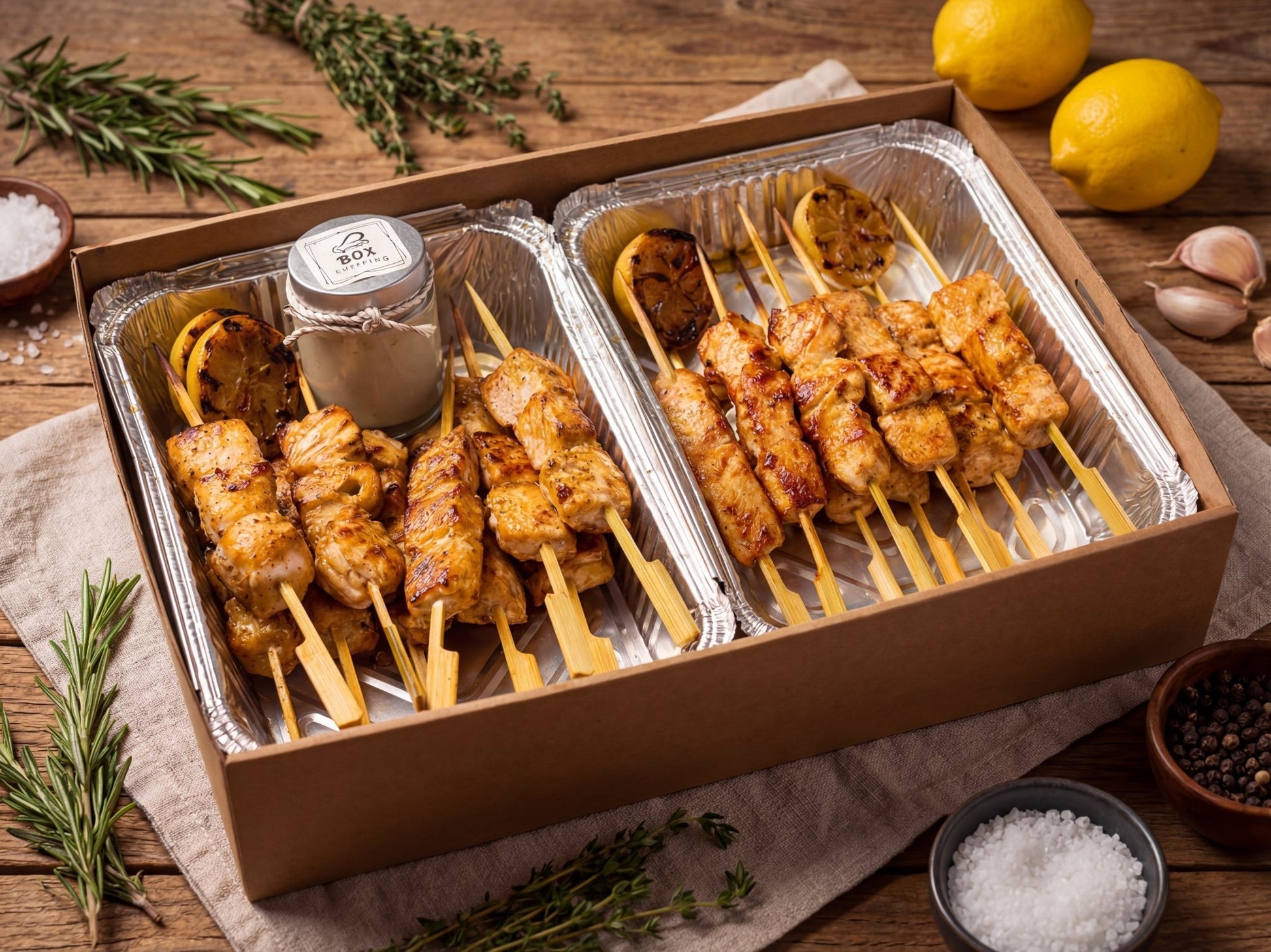 Grill Salmon Skewers Box - Box Catering