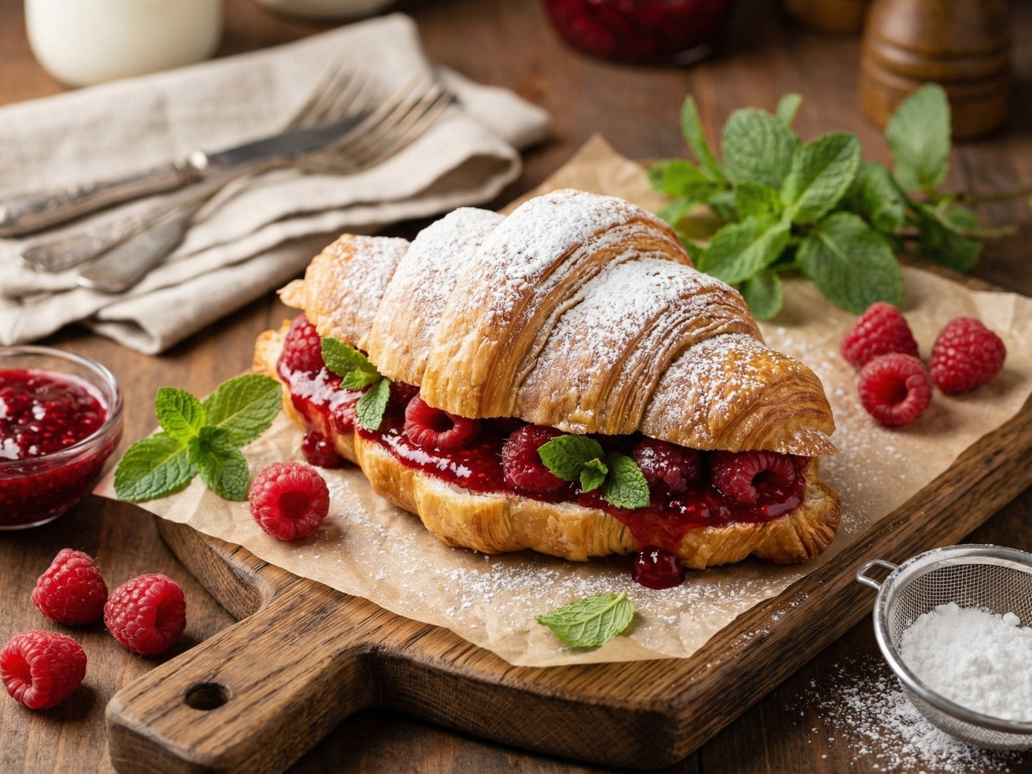 Raspberrie Custard Croissant Box - Box Catering