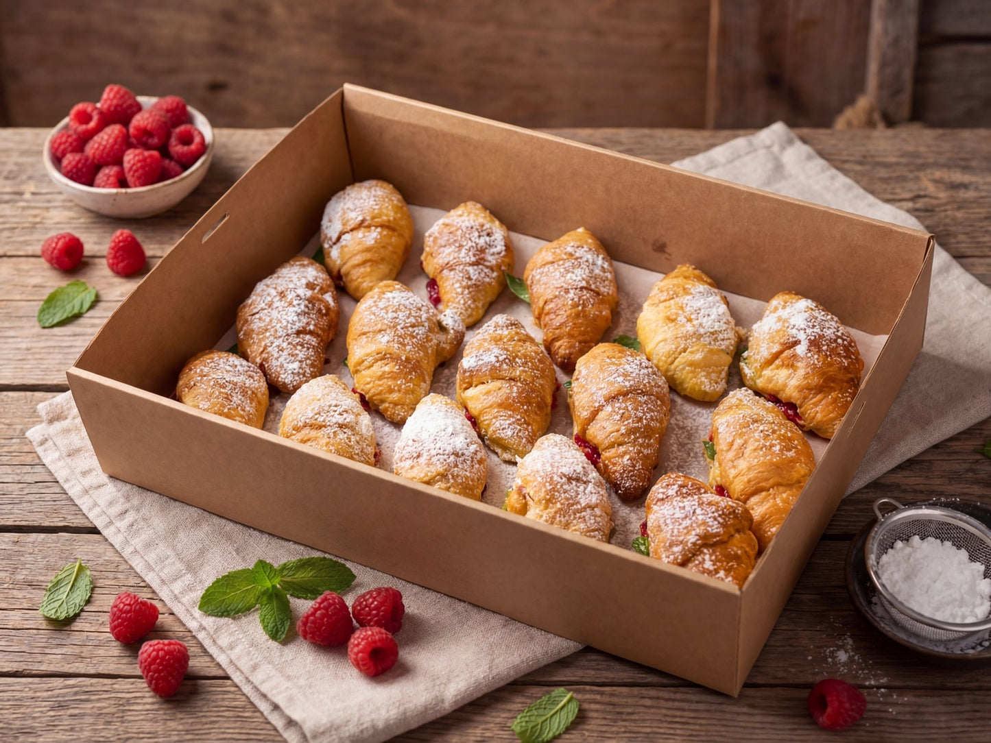 Raspberrie Custard Croissant Box - Box Catering